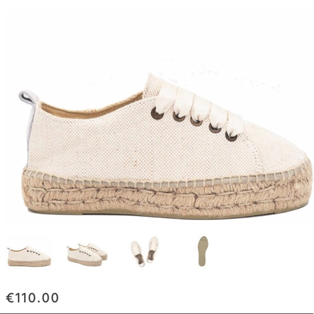 MANEBI lace up espadrille sneakers - eyelet print